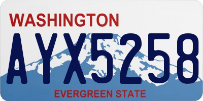 WA license plate AYX5258