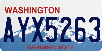 WA license plate AYX5263