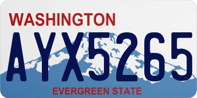 WA license plate AYX5265