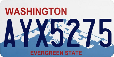 WA license plate AYX5275