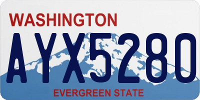 WA license plate AYX5280