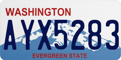 WA license plate AYX5283