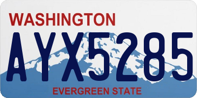 WA license plate AYX5285