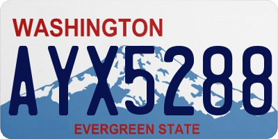 WA license plate AYX5288