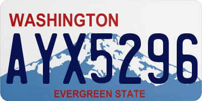 WA license plate AYX5296