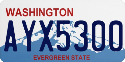 WA license plate AYX5300