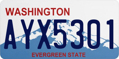 WA license plate AYX5301