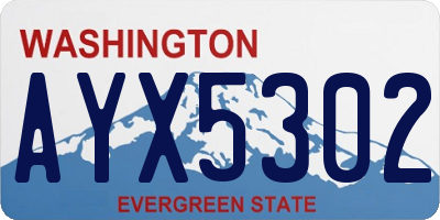 WA license plate AYX5302