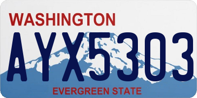 WA license plate AYX5303