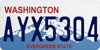 WA license plate AYX5304