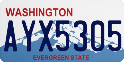 WA license plate AYX5305