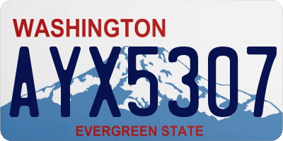 WA license plate AYX5307