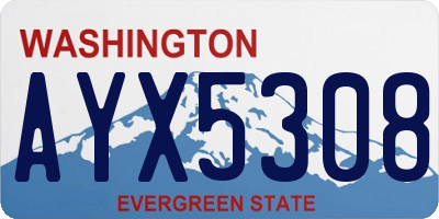 WA license plate AYX5308