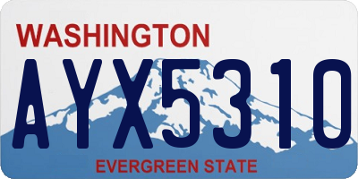 WA license plate AYX5310