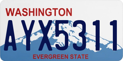 WA license plate AYX5311