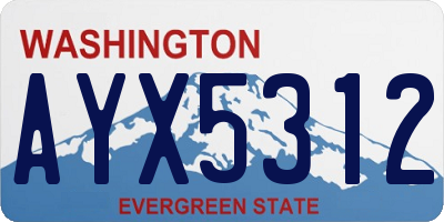 WA license plate AYX5312