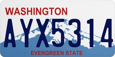 WA license plate AYX5314