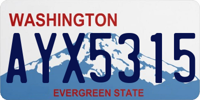 WA license plate AYX5315