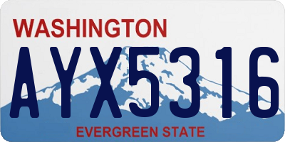 WA license plate AYX5316