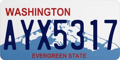 WA license plate AYX5317