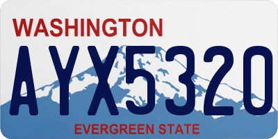 WA license plate AYX5320