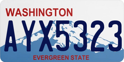 WA license plate AYX5323