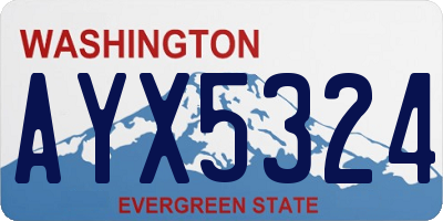 WA license plate AYX5324