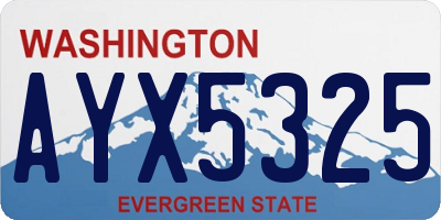 WA license plate AYX5325