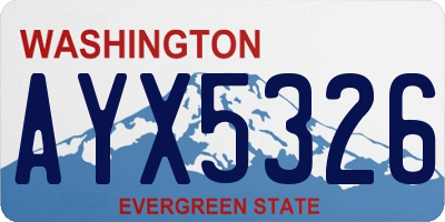 WA license plate AYX5326