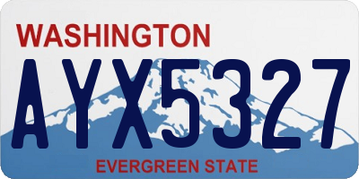 WA license plate AYX5327