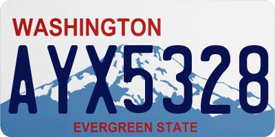 WA license plate AYX5328