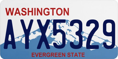 WA license plate AYX5329