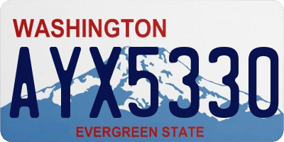 WA license plate AYX5330