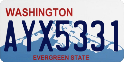 WA license plate AYX5331