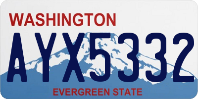 WA license plate AYX5332