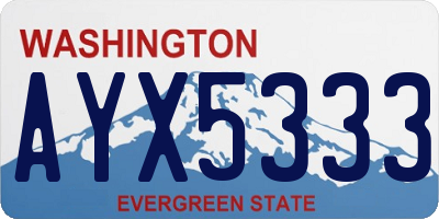 WA license plate AYX5333