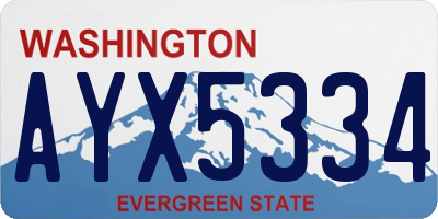 WA license plate AYX5334