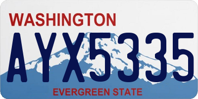 WA license plate AYX5335