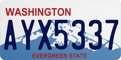 WA license plate AYX5337