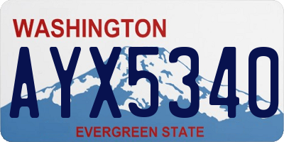 WA license plate AYX5340