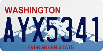 WA license plate AYX5341