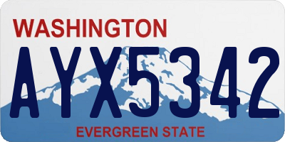 WA license plate AYX5342