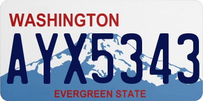 WA license plate AYX5343