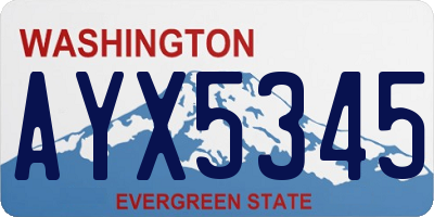 WA license plate AYX5345