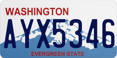 WA license plate AYX5346