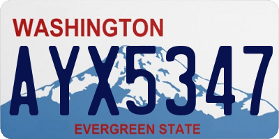 WA license plate AYX5347