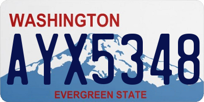 WA license plate AYX5348