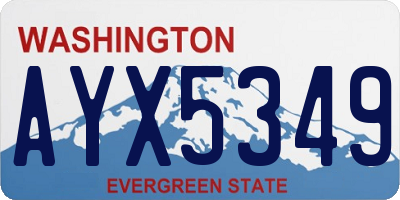 WA license plate AYX5349