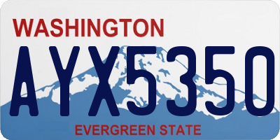 WA license plate AYX5350