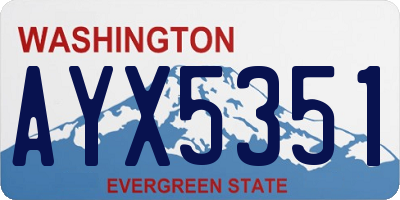 WA license plate AYX5351